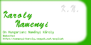 karoly namenyi business card